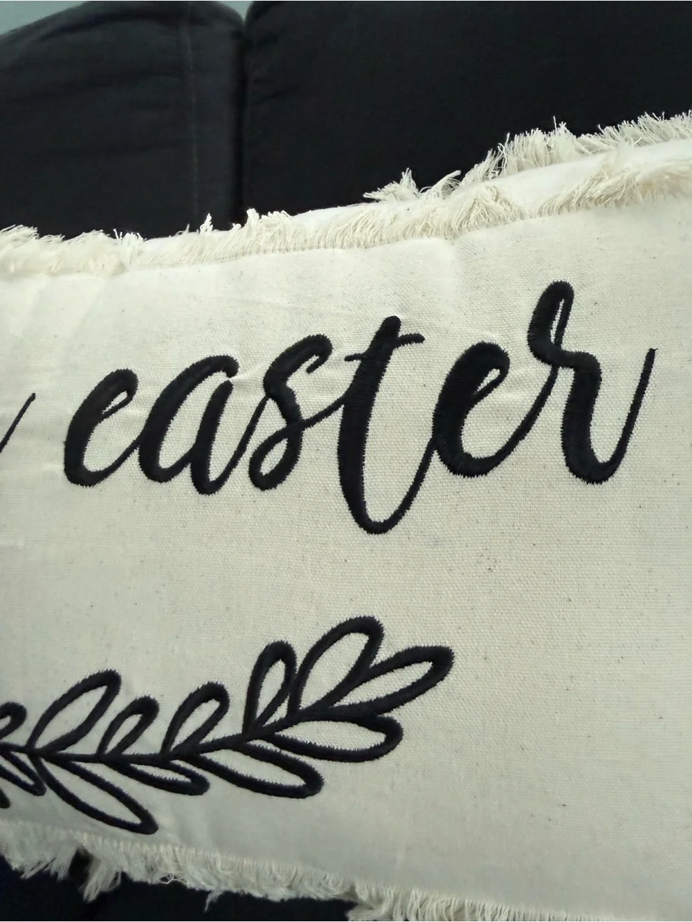 Cream‎ Easter Fringe Pillow